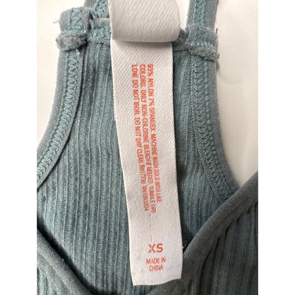 Colsie XS Ribbed Seamless Bralettes V-Neck Style Dual-Pack In Black & Sage Green - Picture 8 of 10